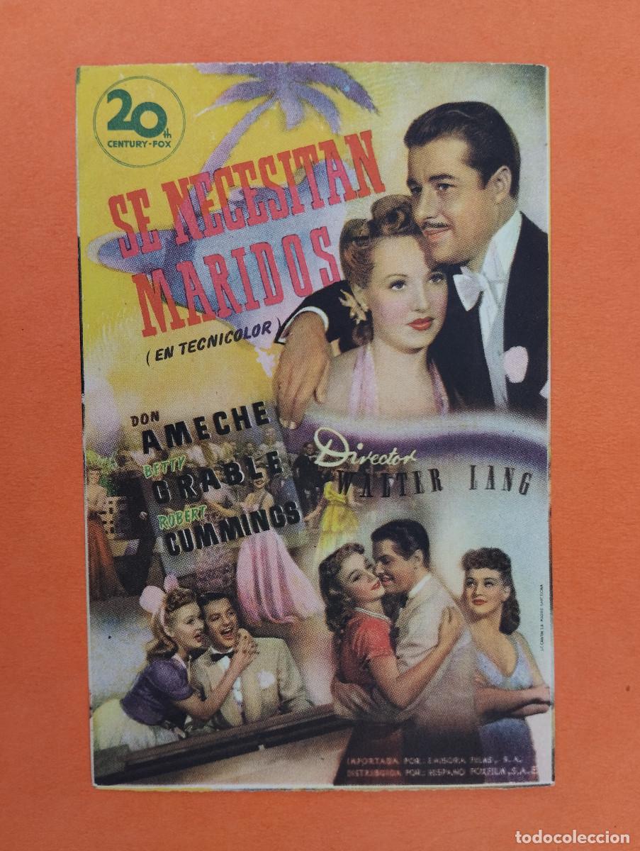 Cine: PROGRAMA CINE. SE NECESITAN MARIDOS. REVERSO EN BLANCO. - Foto 1