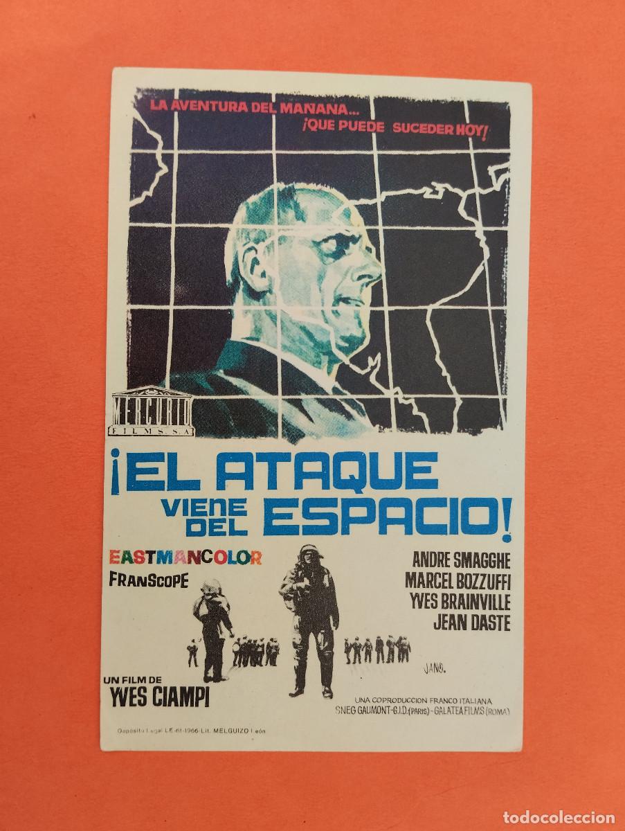 Cine: PROGRAMA CINE. EL ATAQUE VIENE DEL ESPACIO. REVERSO EN BLANCO. - Foto 1