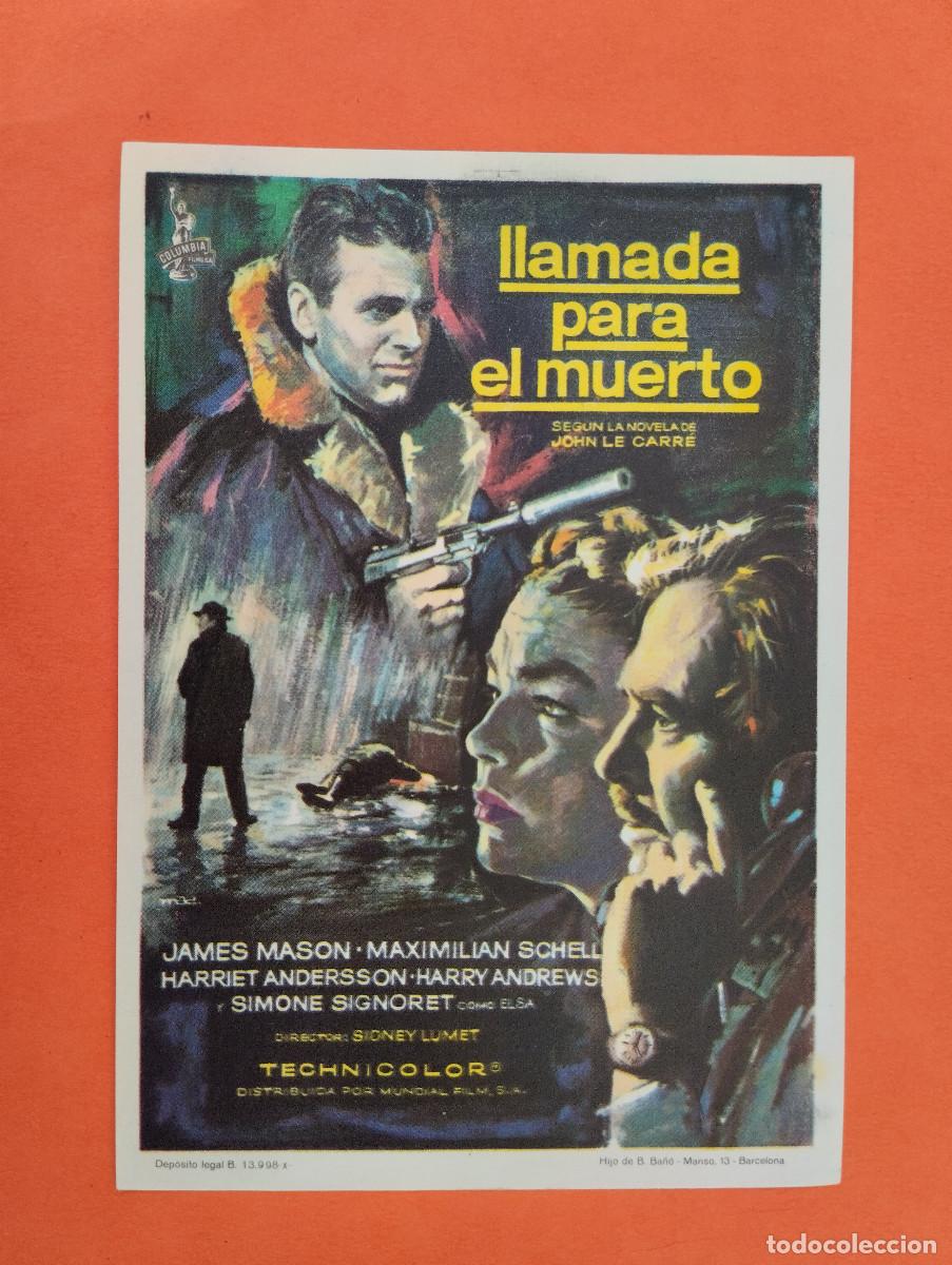 Cine: PROGRAMA CINE. LLAMADA PARA EL MUERTO. REVERSO EN BLANCO.