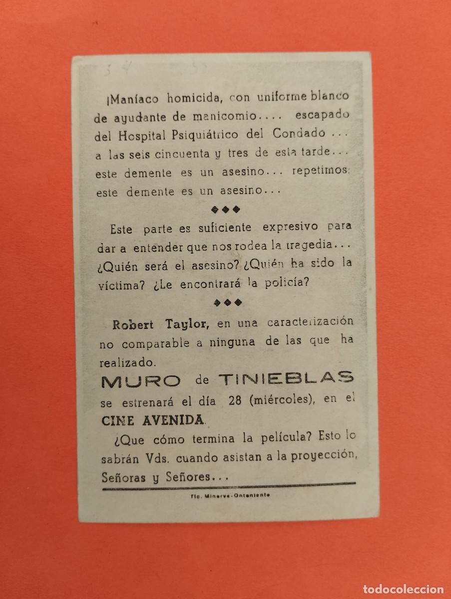 Cine: PROGRAMA CINE. MURO DE TINIEBLAS. CINE AVENIDA. TIP. ONTENIENTE - Foto 2