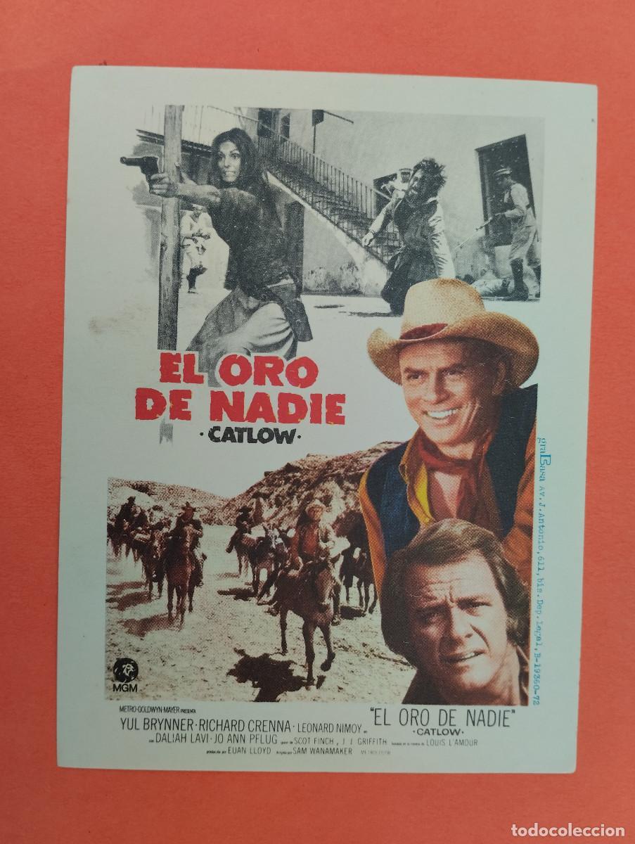 Cine: PROGRAMA CINE. EL ORO DE NADIE. REVERSO EN BLANCO.