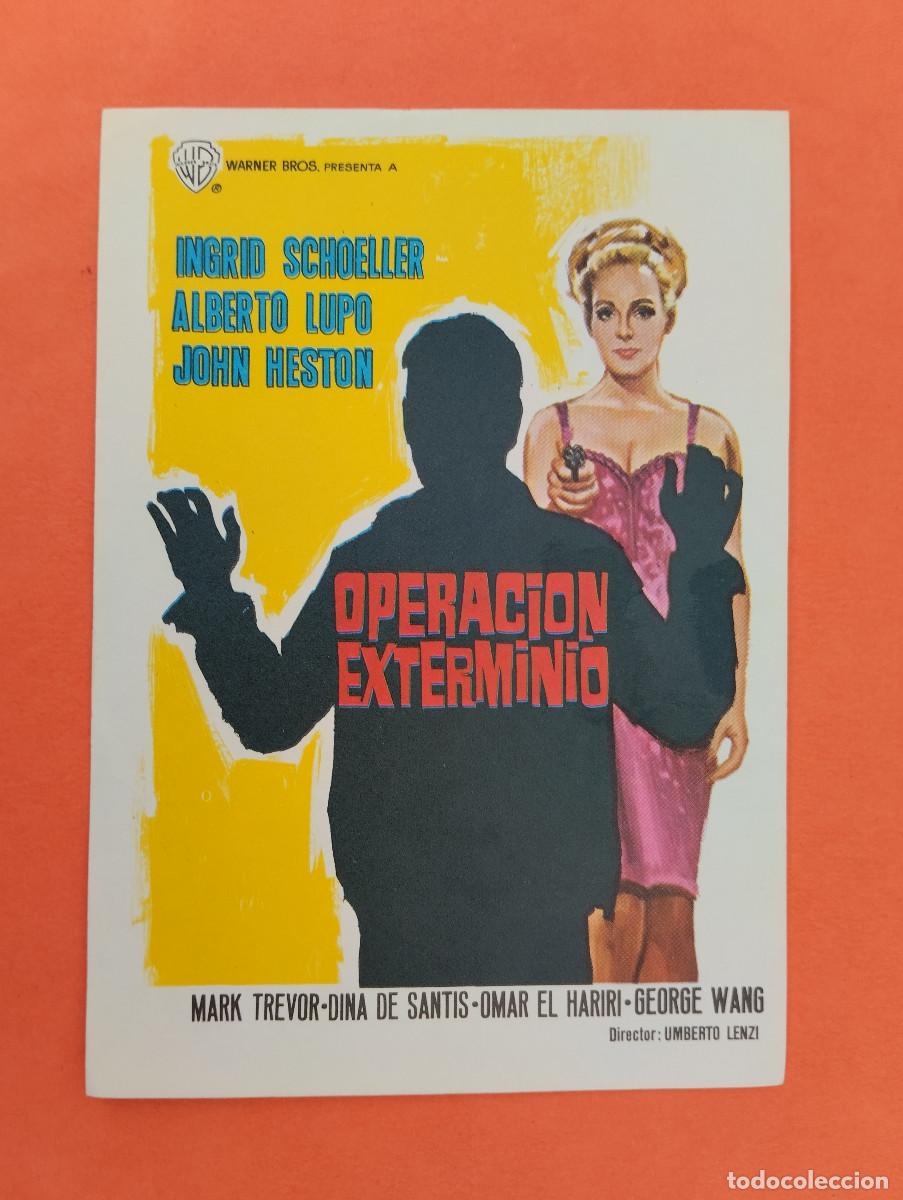 Cine: PROGRAMA CINE. OPERACION EXTERMINIO. REVERSO EN BLANCO. - Foto 1