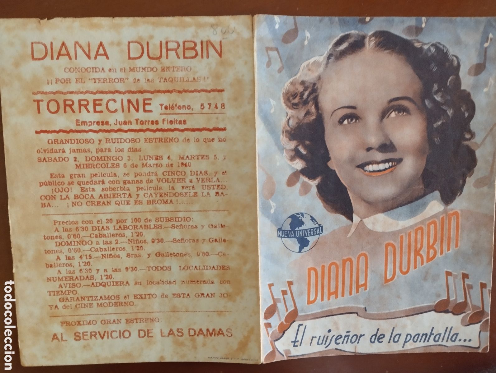 Cine: Folleto Programa de cine DOBLE - LOCA POR LA MUSICA