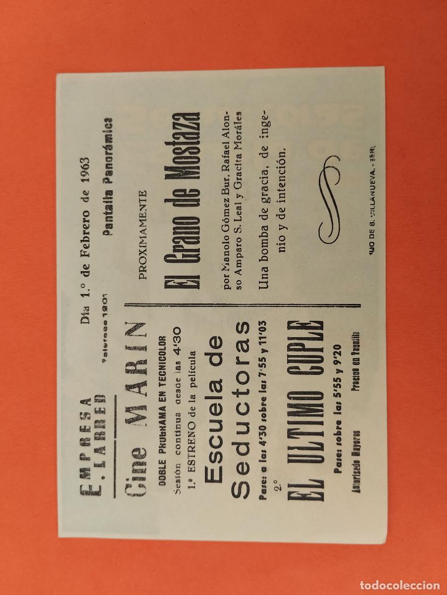 Cine: PROGRAMA CINE. ESCUELA DE SEDUCTORAS. CINE MARIN. TERUEL.. - Foto 2