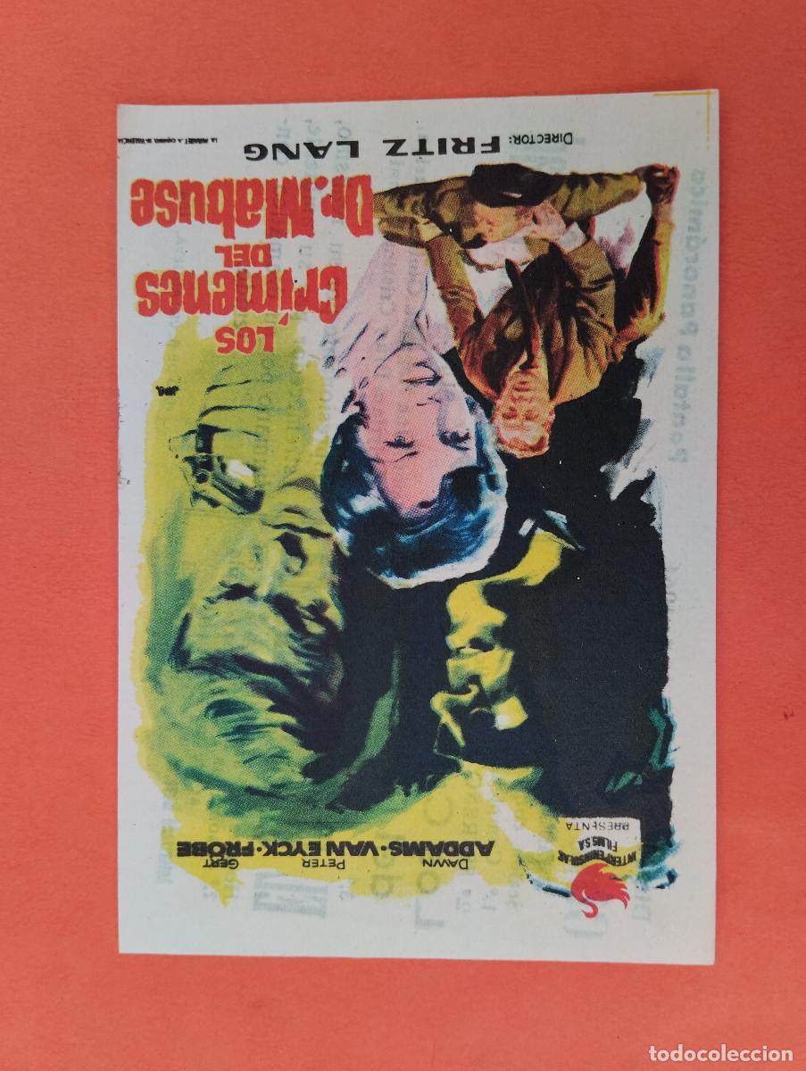 Cine: PROGRAMA CINE. LOS CRIMENES DEL DR. MABUSE.. CINE MARIN. TERUEL..