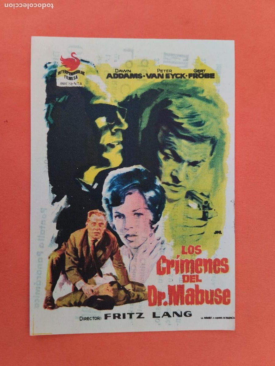 Cine: PROGRAMA CINE. LOS CRIMENES DEL DR. MABUSE.. CINE MARIN. TERUEL..