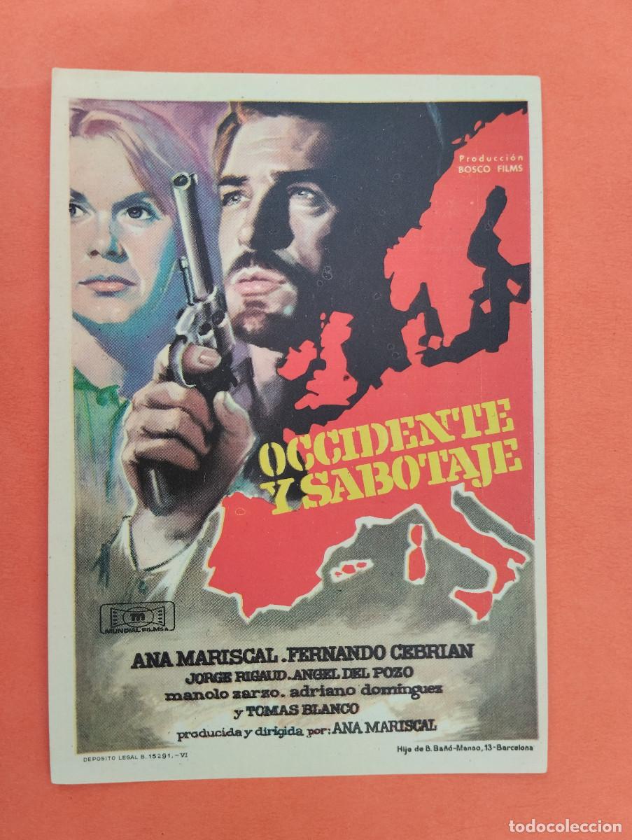 Cine: PROGRAMA CINE. OCCIDENTE Y SABOTAJE. REVERSO EN BLANCO.