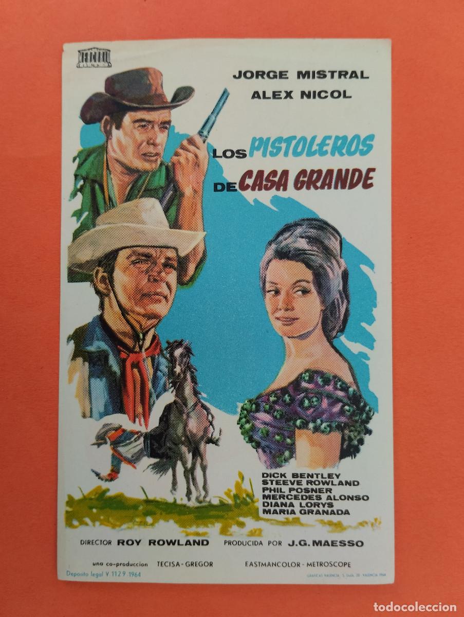 Cine: PROGRAMA CINE. LOS PISTOLEROS DE CASA GRANDE. REVERSO EN BLANCO.