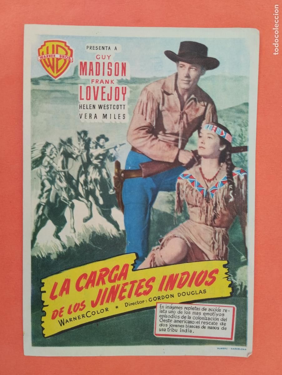 Cine: PROGRAMA CINE. LA CARGA DE LOS JINETES INDIOS. CINE MARIN. TERUEL.. - Foto 1