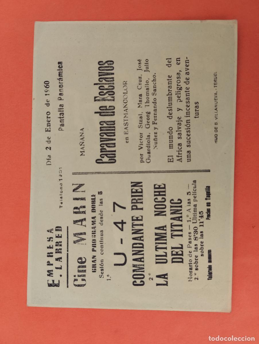 Cine: PROGRAMA CINE. U47. COMANDANTE PRIEN. CINE MARIN. TERUEL.. - Foto 2