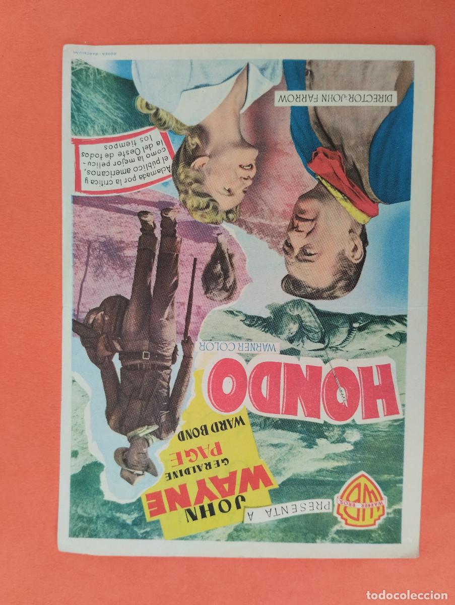 Cine: PROGRAMA CINE. HONDO. JOHN WAYNE. CINE PALAFOX ZARAGOZA..