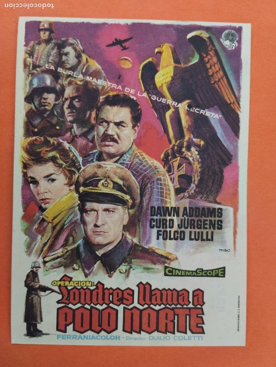 Cine: PROGRAMA CINE. OPERACION LLAMA A LONDRES POLO NORTE. CINE MARIN. TERUEL..