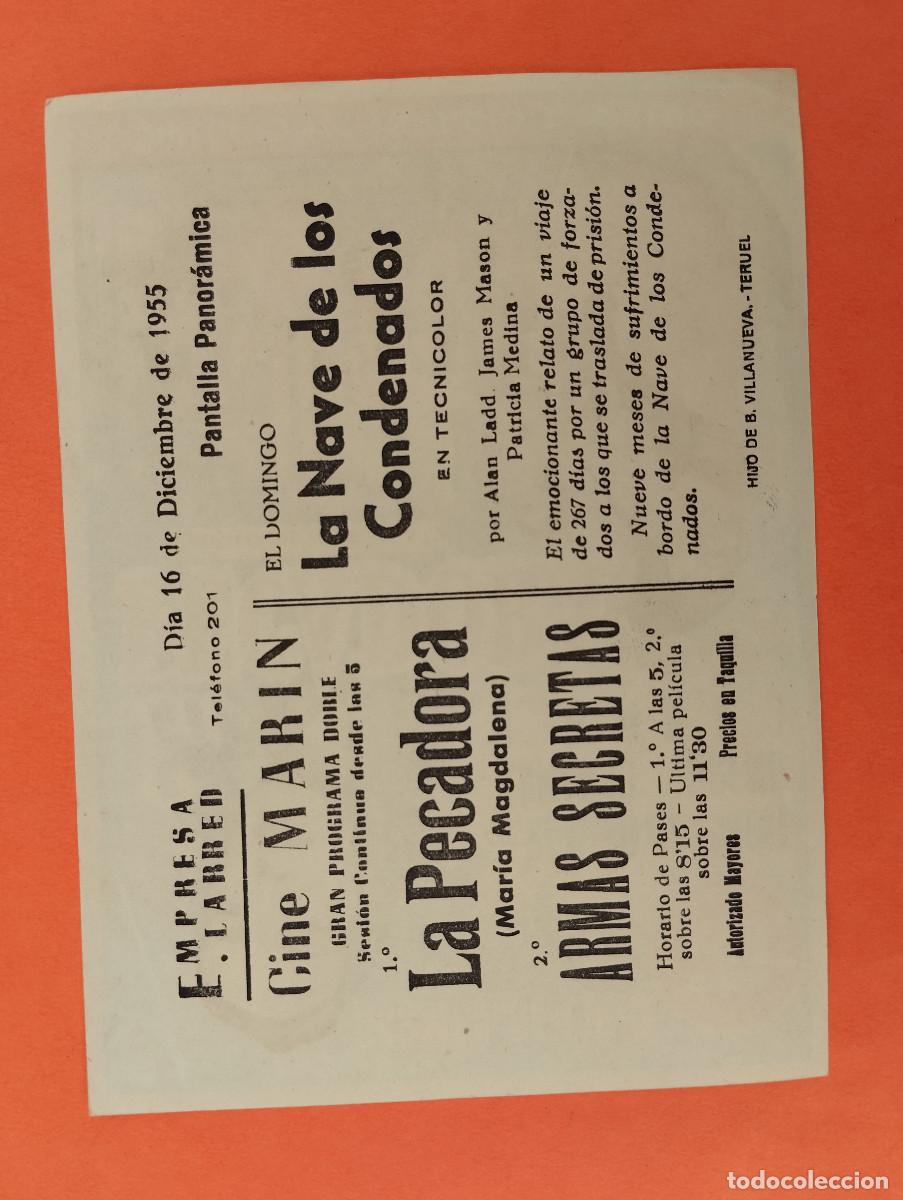 Cine: PROGRAMA CINE. LA PECADORA. CINE MARIN. TERUEL.. - Foto 2
