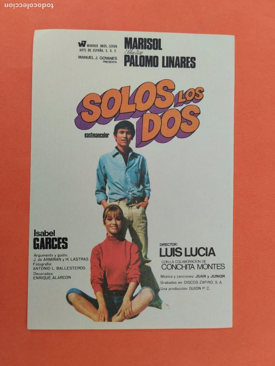 Cine: PROGRAMA CINE. SOLO LOS DOS. REVERSO EN BLANCO.