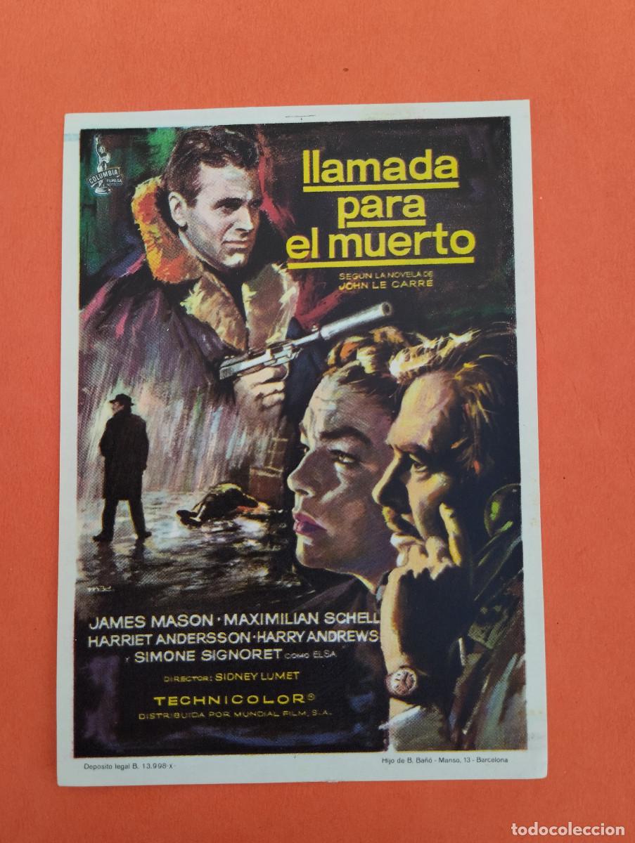 Cine: PROGRAMA CINE. LLAMADA PARA EL MUERTO. REVERSO EN BLANCO.