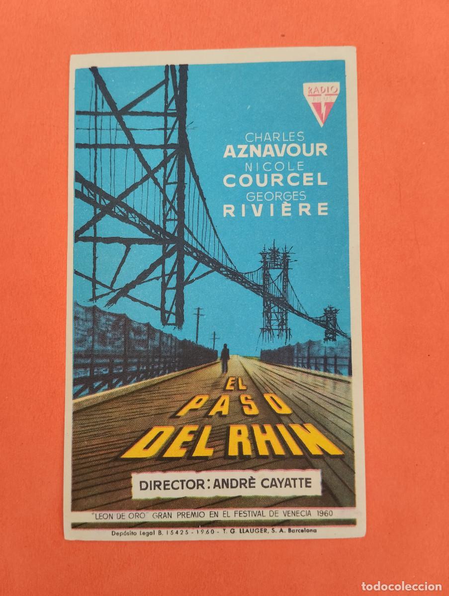 Cine: PROGRAMA CINE. EL PASO DEL RHIN. REVERSO EN BLANCO.