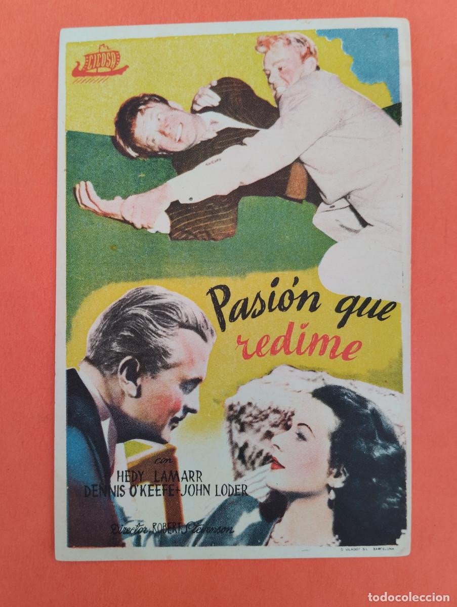 Cine: PROGRAMA CINE. PASION QUE REDIME. REVERSO EN BLANCO. - Foto 1
