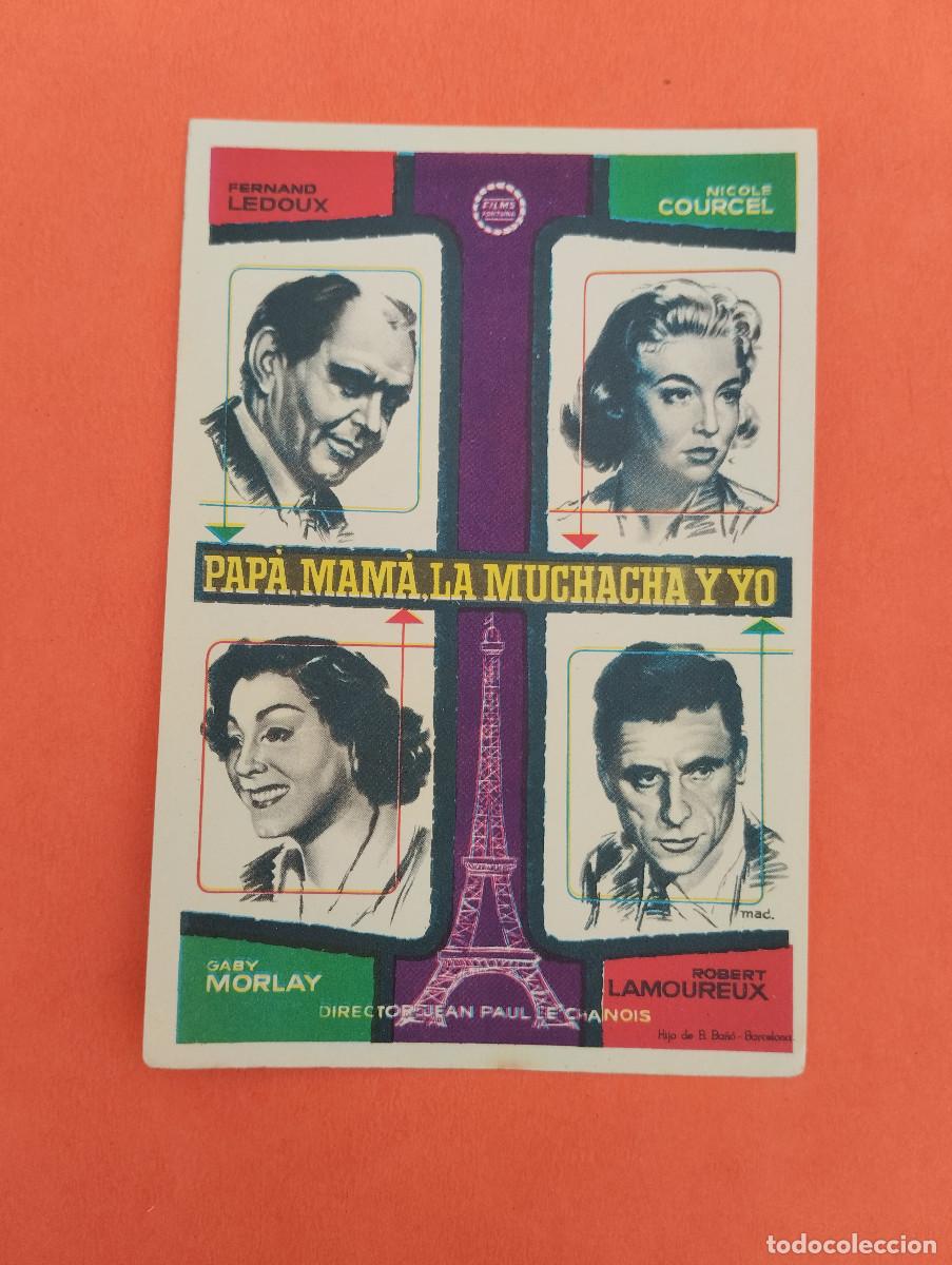 Cine: PROGRAMA CINE. PAPA MAMA LA MUCHACHA Y YO. REVERSO EN BLANCO.