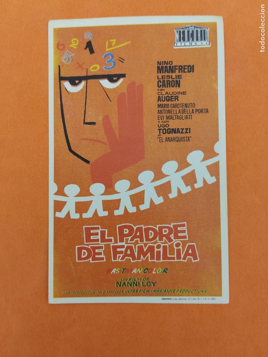 Flyers Publicitaires de Films Anciens: PROGRAMA CINE. EL PADRE DE FAMILIA. REVERSO EN BLANCO.
