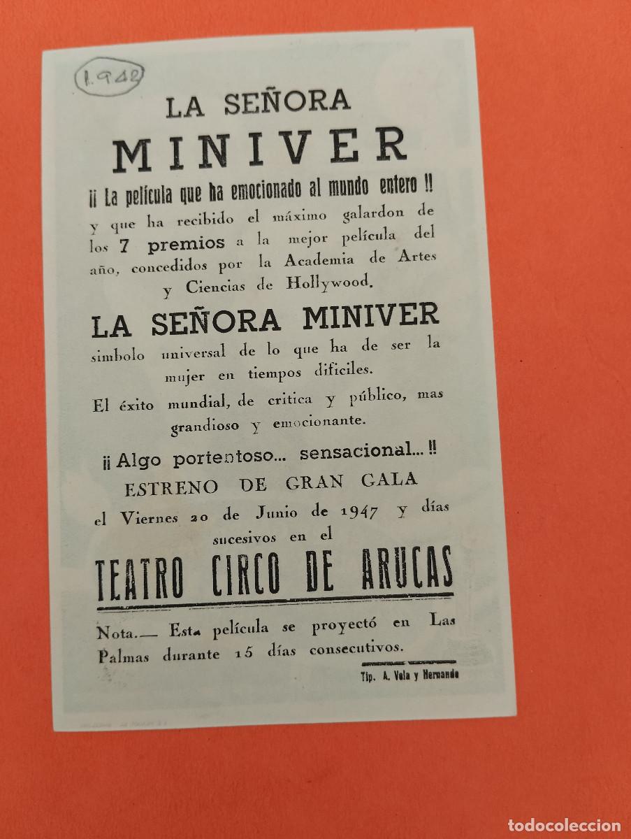 Cine: PROGRAMA CINE. LA SE&Ntilde;ORA MINIVER. TEATRO CIRCO DE ARUCAS - Foto 2