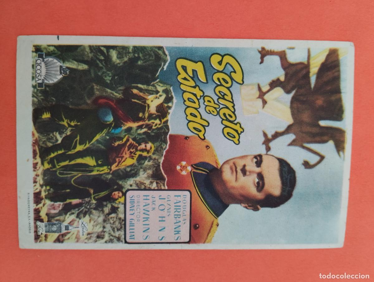 Cine: PROGRAMA CINE. SECRETO DE ESTADO. 1952.