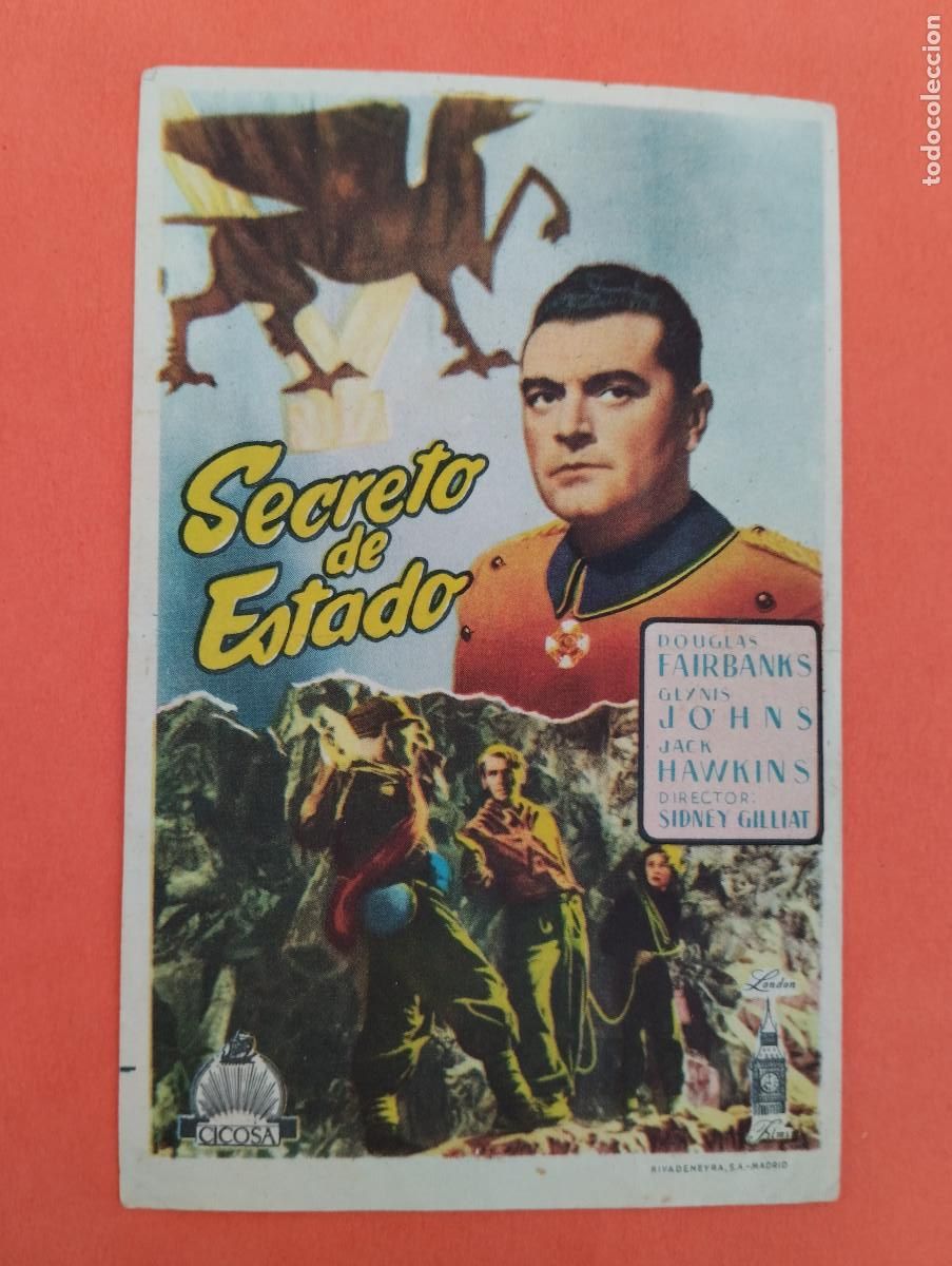 Cine: PROGRAMA CINE. SECRETO DE ESTADO. 1952.