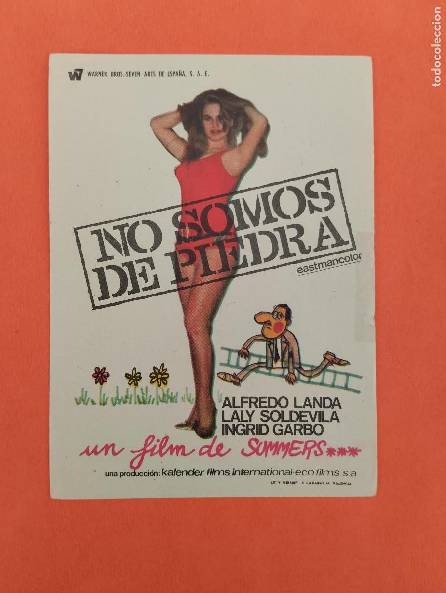 Cine: PROGRAMA CINE. NO SOMOS DE PIEDRA. REVERSO EN BLANCO.