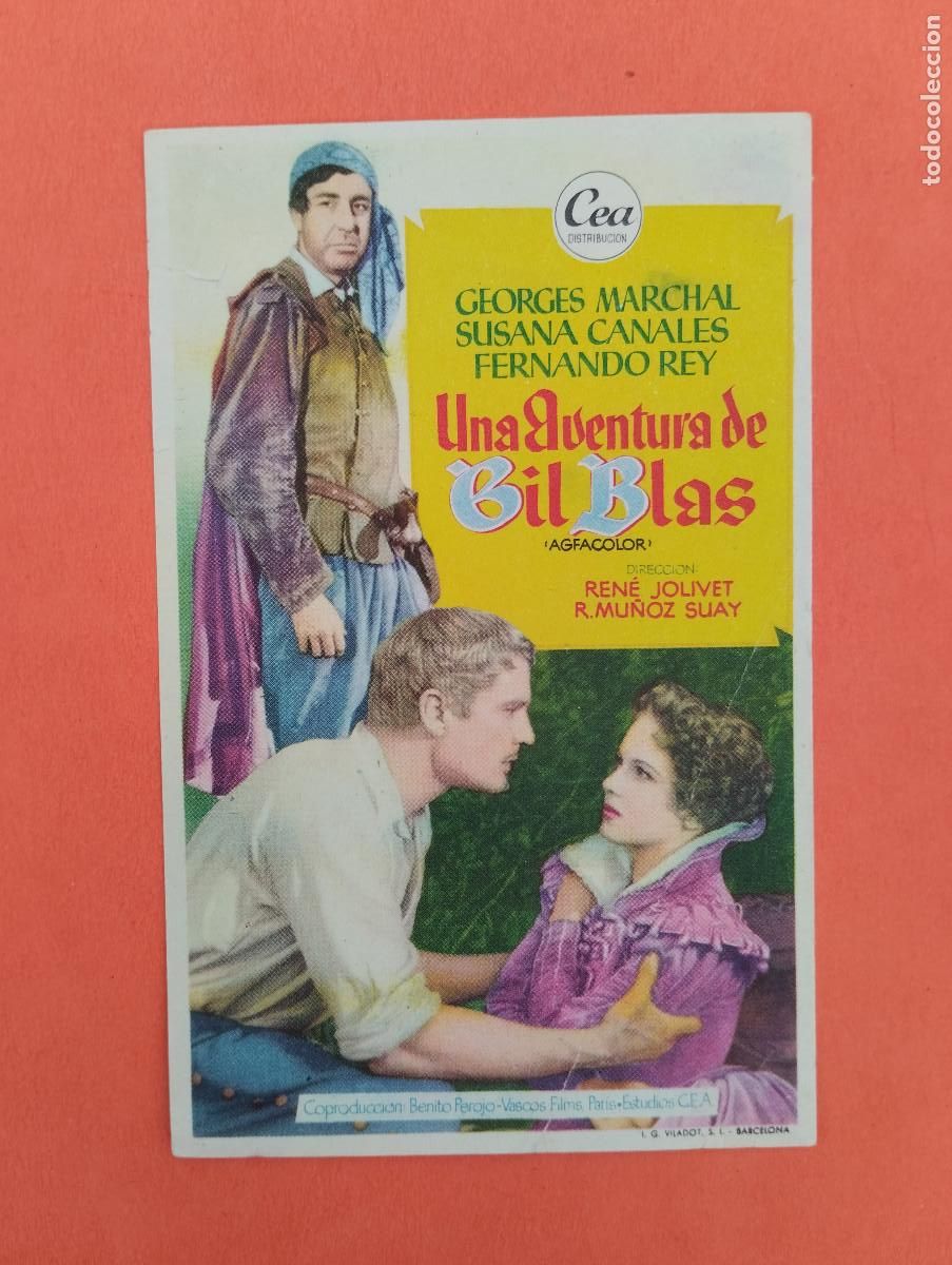 Cine: PROGRAMA CINE. UNA AVENTURA DE GIL BLAS. REVERSO EN BLANCO.