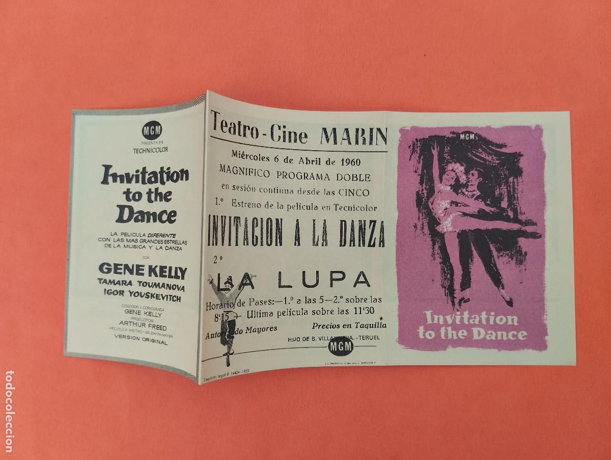 Cine: PROGRAMA CINE. INVITATION TO THE DANCE, INVITACION A LA DANZA. TEATRO CINE MARIN. TERUEL.