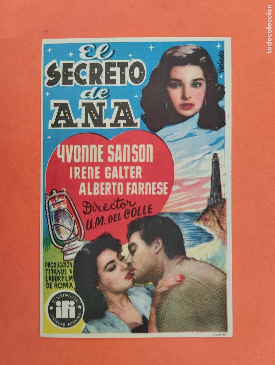 Cine: PROGRAMA CINE. EL SECRETO DE ANA. CINE MARIN. TERUEL.. - Foto 1