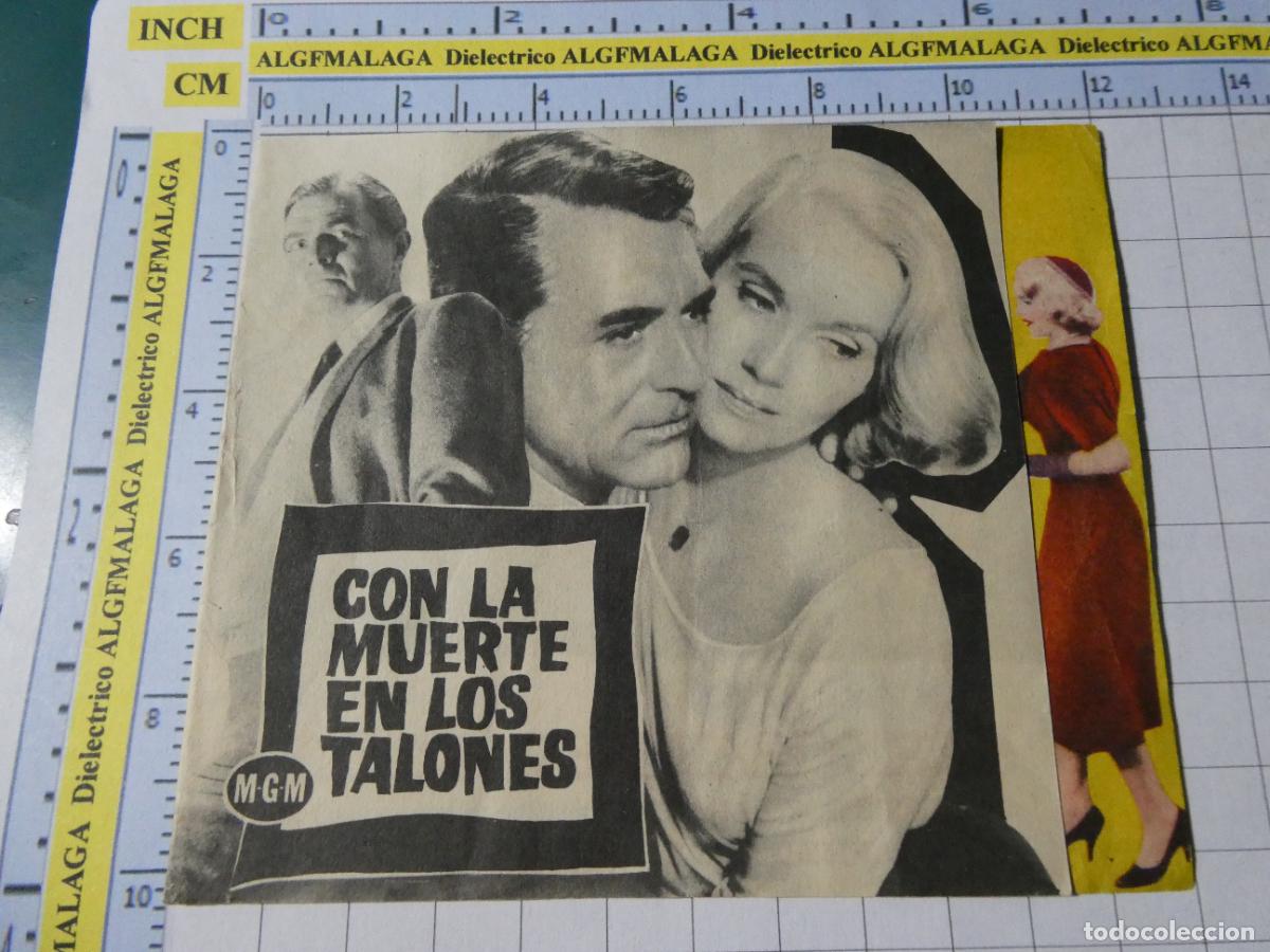 Cine: FOLLETO CARTEL DE MANO DE CINE PEL&Iacute;CULA CON LA MUERTE EN LOS TALONES COLISEO OLYMPIA GRANADA. 400