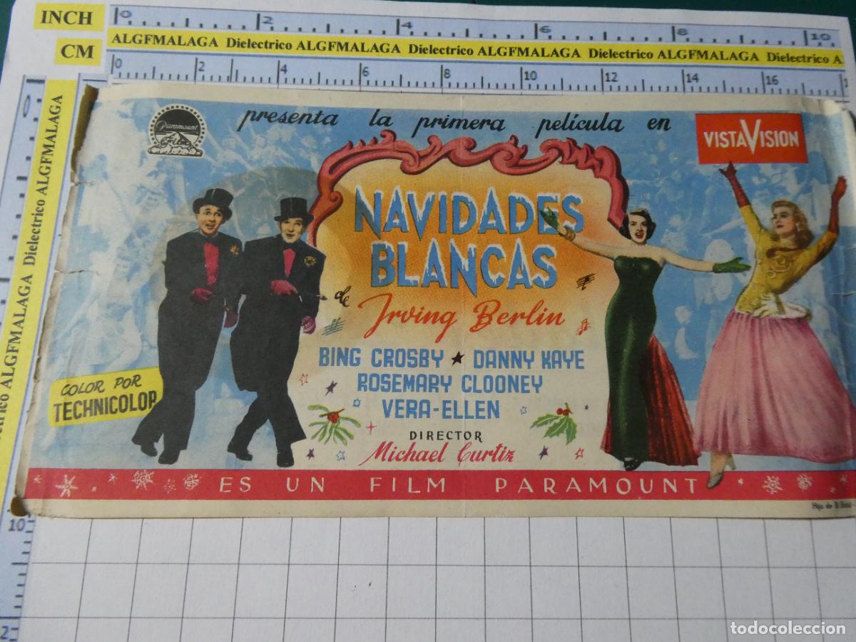 Cine: FOLLETO CARTEL DE MANO DE CINE PEL&Iacute;CULA NAVIDADES BLANCAS GRAN TEATRO ISABEL LA CAT&Oacute;LICA GRANADA 404