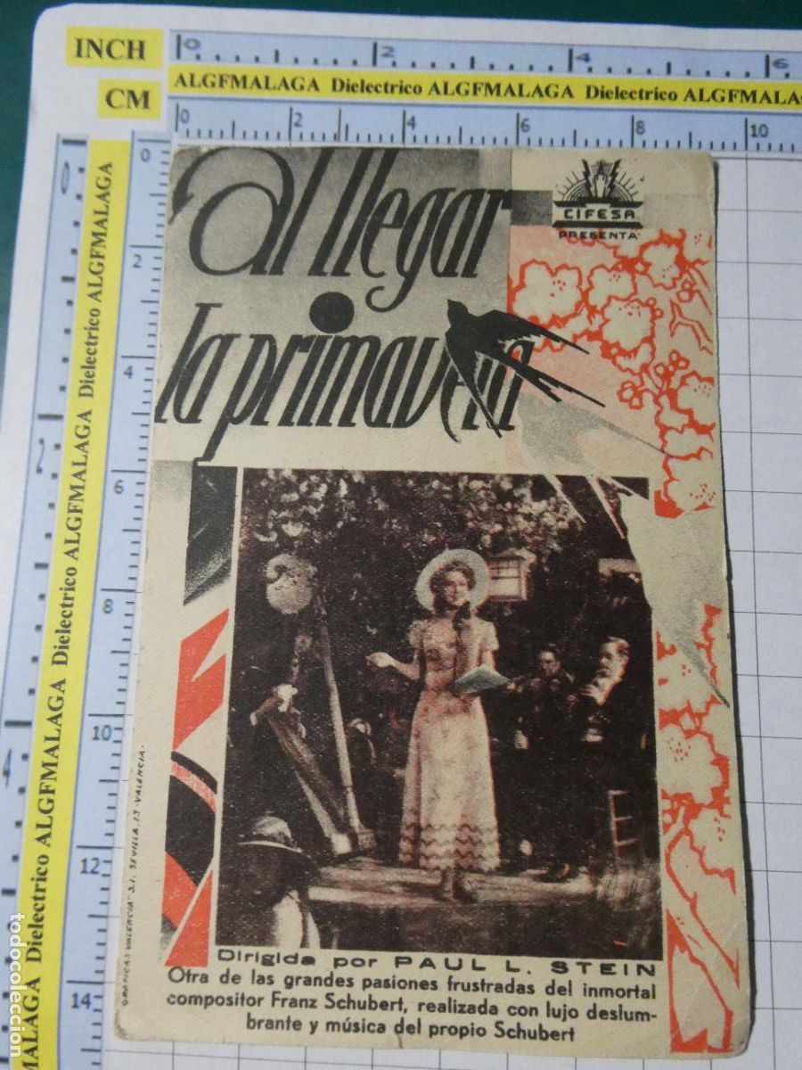 Cine: FOLLETO CARTEL DE MANO DE CINE PEL&Iacute;CULA AL LLEGAR LA PRIMAVERA 1940 COLISEO OLYMPIA GRANADA 411