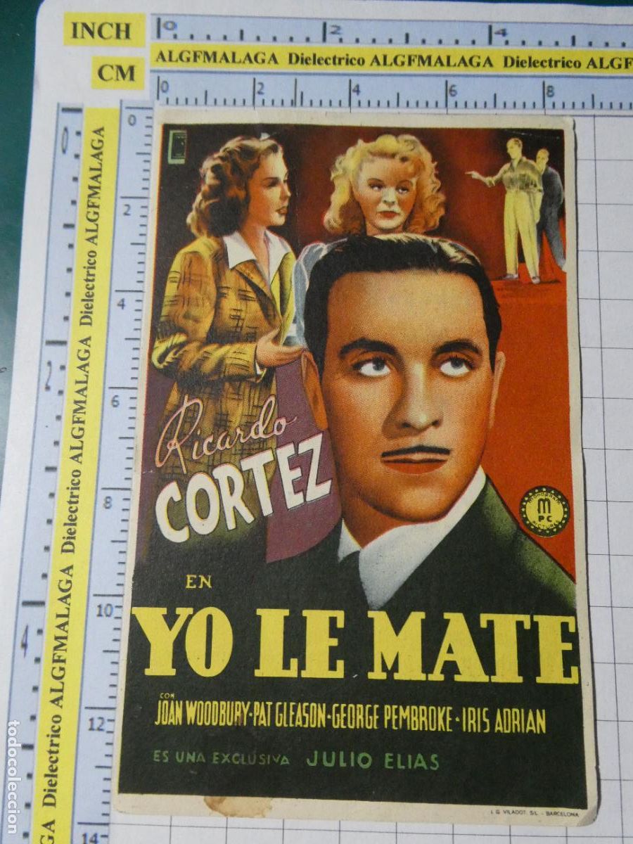 Cine: FOLLETO CARTEL DE MANO DE CINE PEL&Iacute;CULA YO LE MAT&Eacute; PUBLICIDAD ALIATAR CINEMA GRANADA 414