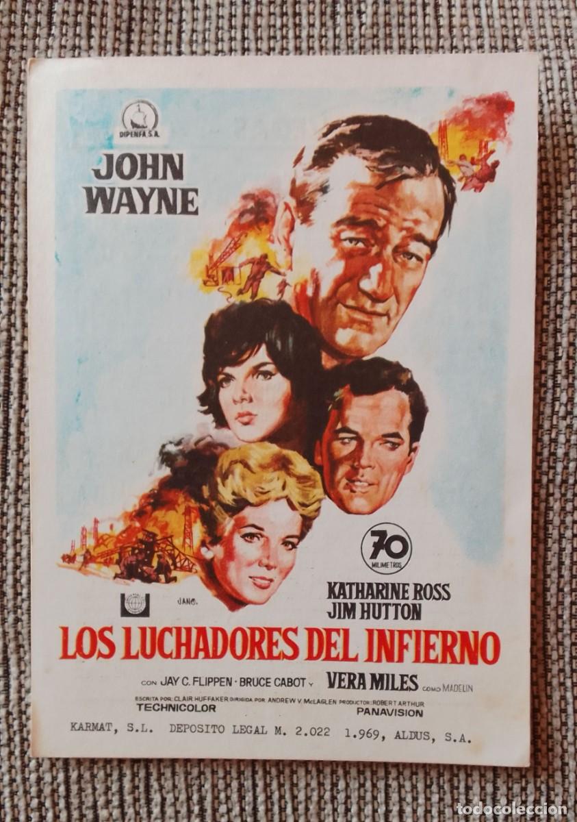 Cine: PROGRAMA DE CINE. LOS LUCHADORES DEL INFIERNO. JOHN WAYNE. CINE LAS VEGAS. FIGUERAS. DE MANO.