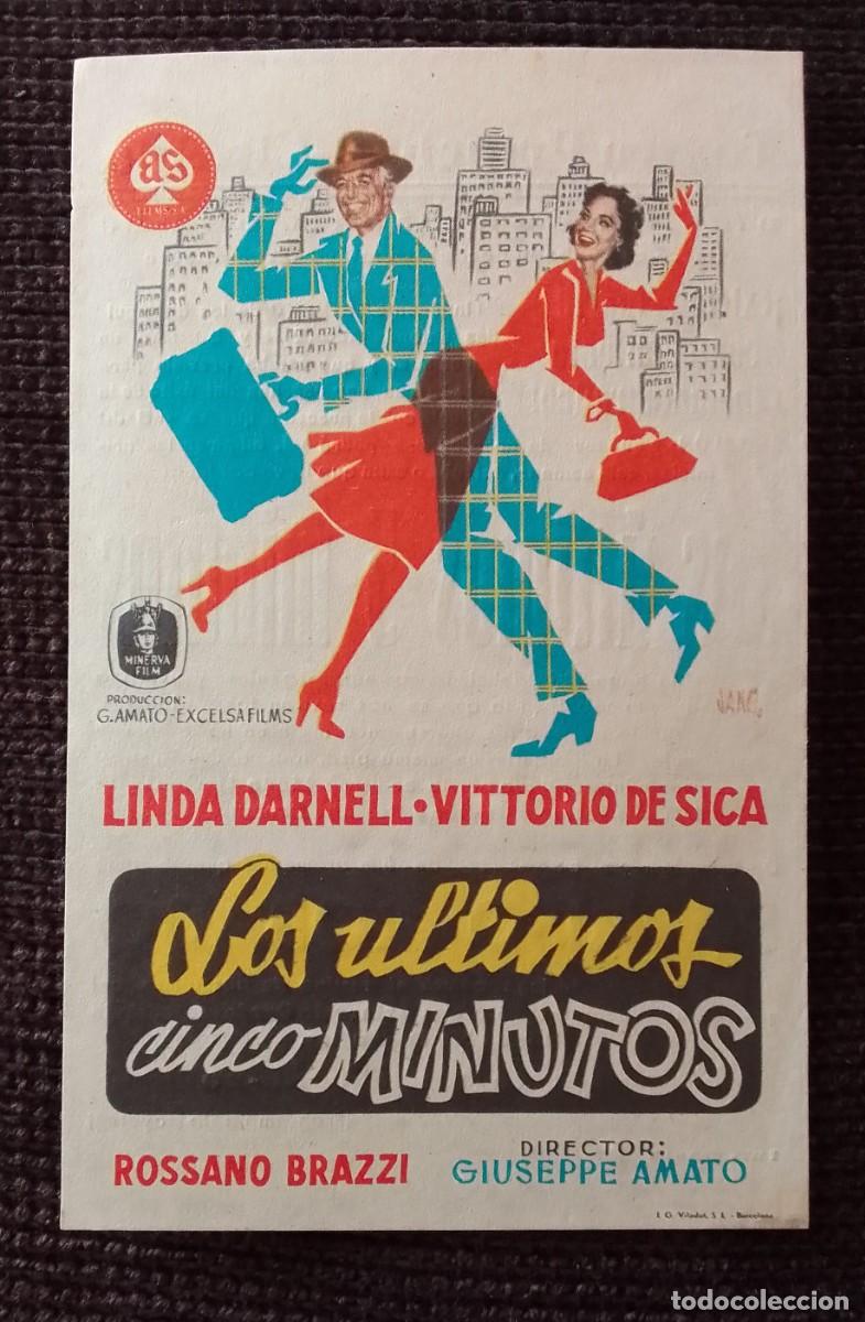 Cine: PROGRAMA DE CINE. LOS ULTIMOS CINCO MINUTOS. VITTORIO DE SICA.JANO.TEATRO PRINCIPAL-CINEMA. DE MANO.