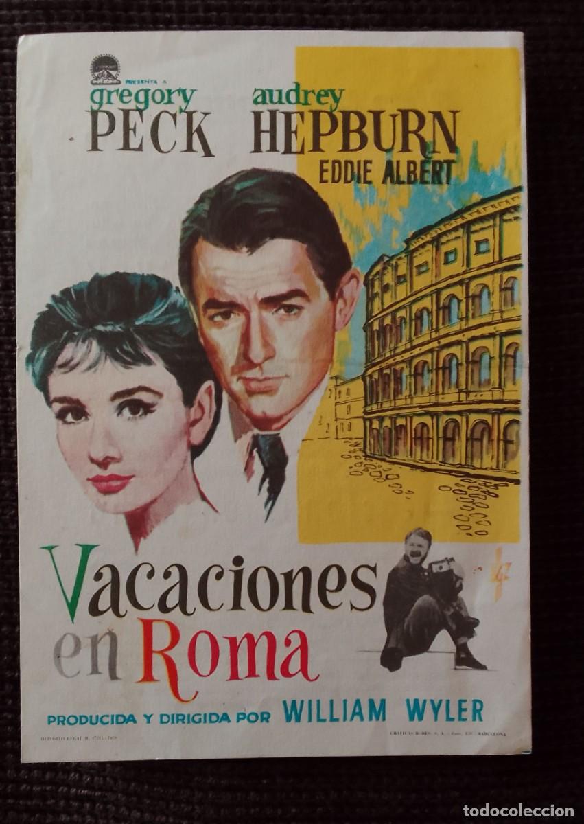 Cine: PROGRAMA DE CINE. VACACIONES EN ROMA. GREGORY PECK. AUDREY HEPBURN. CINE LAS VEGAS. DE MANO.