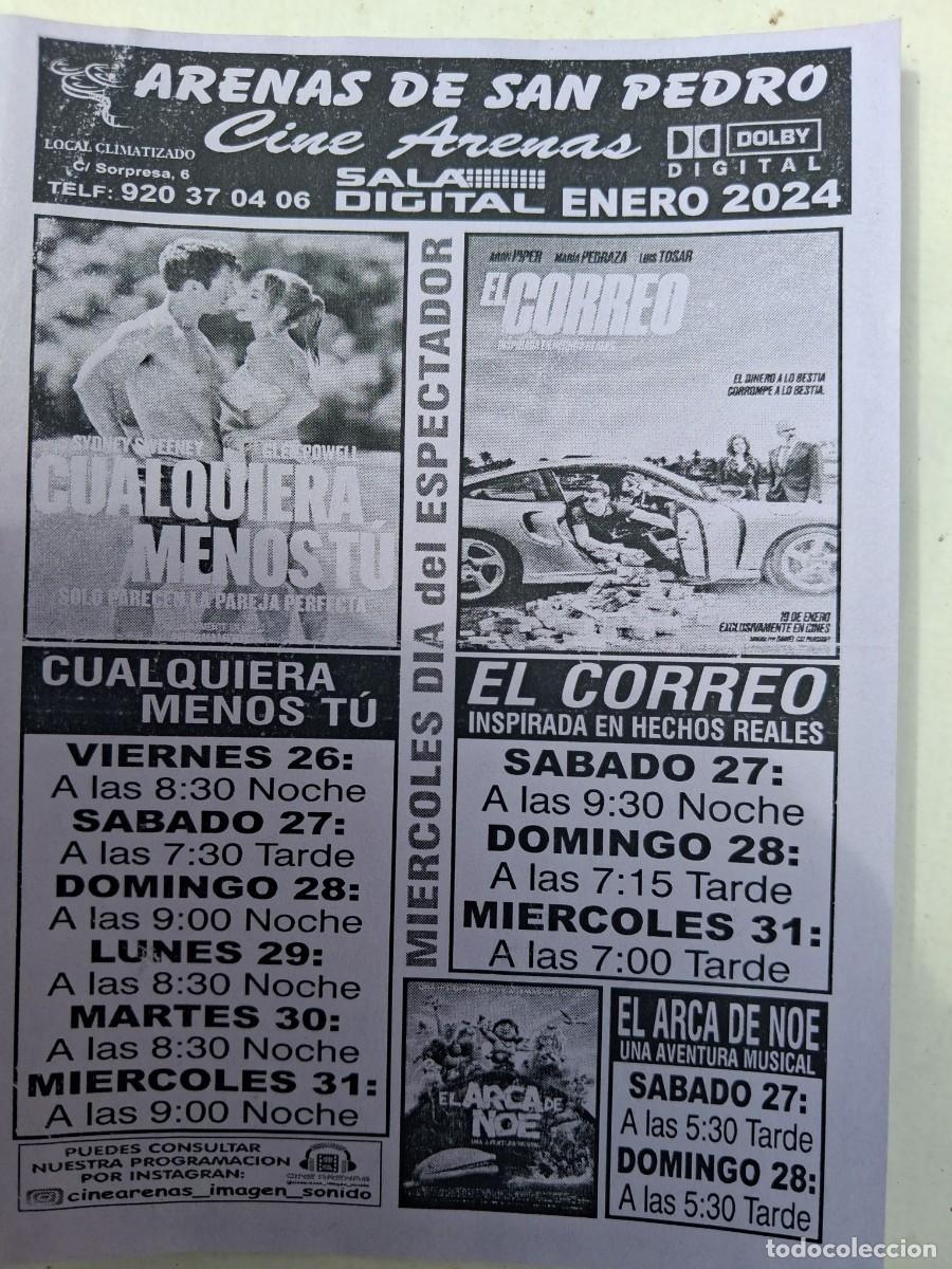 Cine: Cualquiera Menos Tu + El Correo - Flyer promo cines Arenas de san Pedro 2024