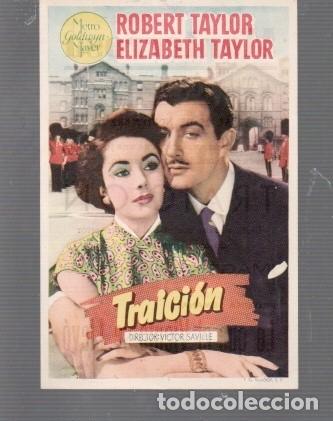 Cine: CINE FOLLETO DE MANO TITULO ROBERT TAYLOR Y ELIZABETH TAYLOR TITULO TRAICI&Oacute;N CINE MONTERROSA 1951