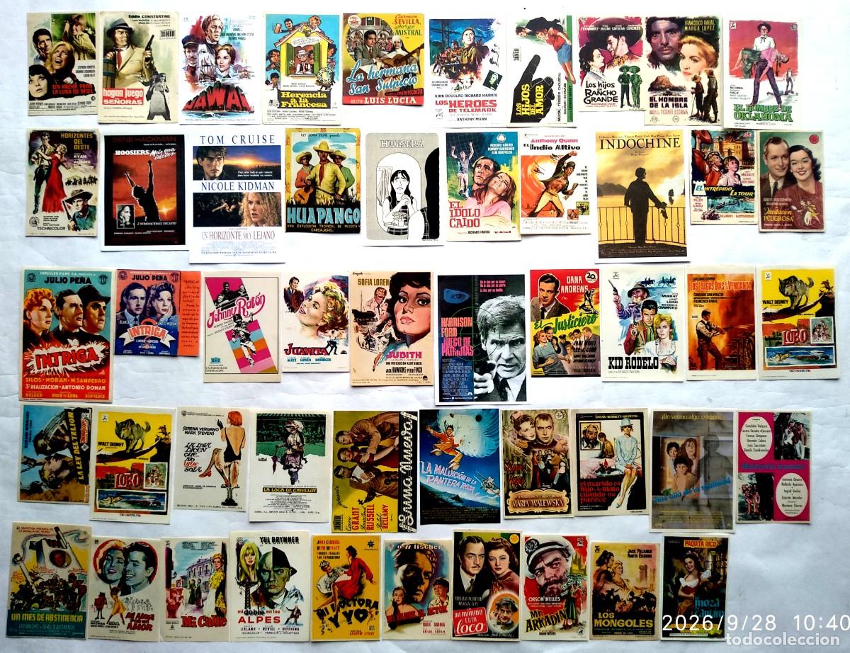 Cine: 50 PROGRAMAS VARIADOS, LOTE N&ordm; 25 (12 CON EL DORSO IMPRESO).