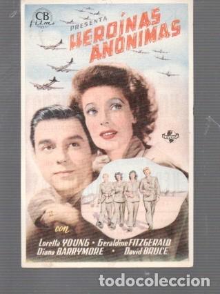 Cine: CINE FOLLETO DE MANO ACTRIZ LORETTA YOUNG T&Iacute;TULO HEROINAS ANONIMAS KURSAAL REUS