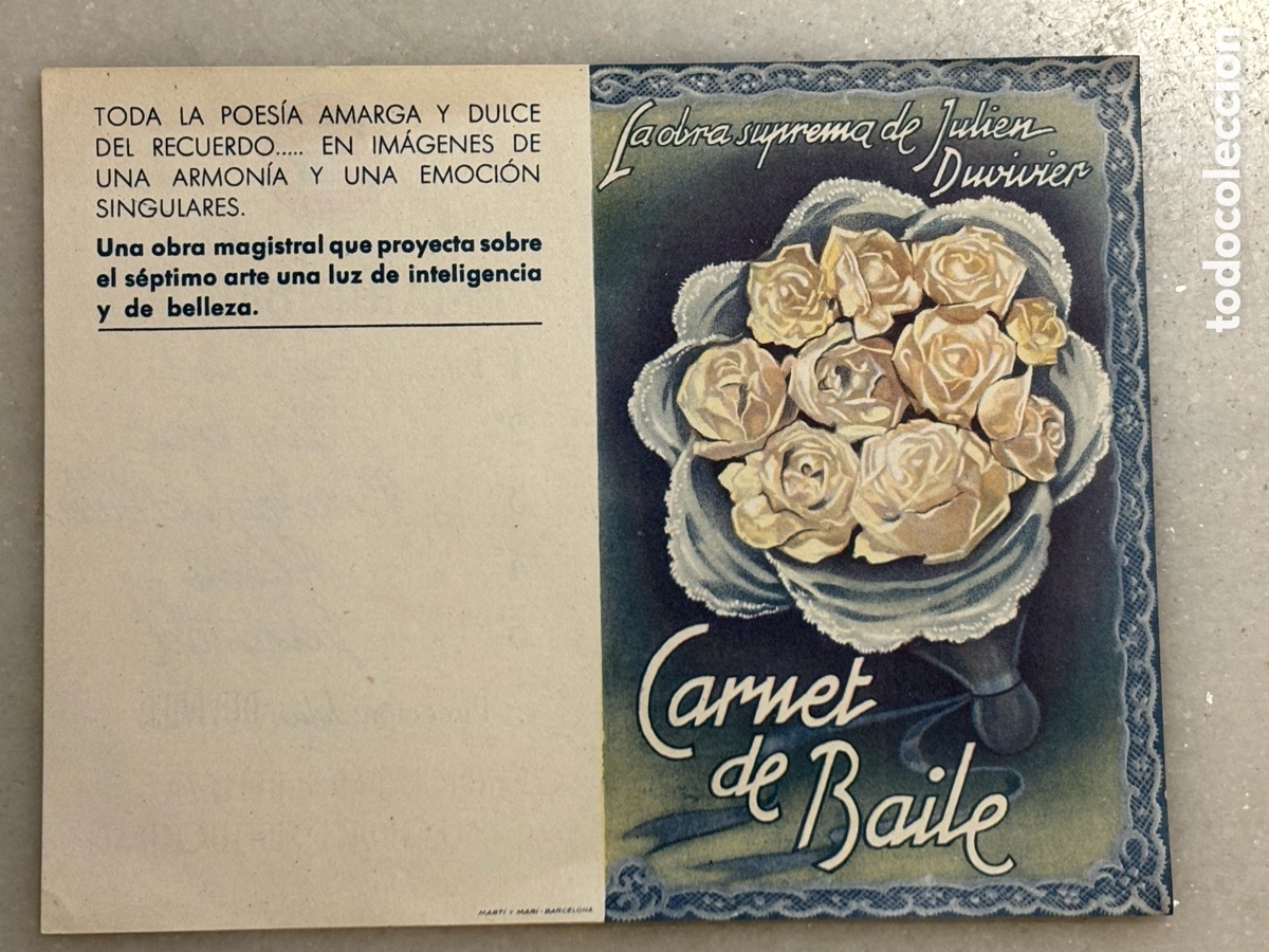 Cine: Folleto, programa de cine, carnet de baile