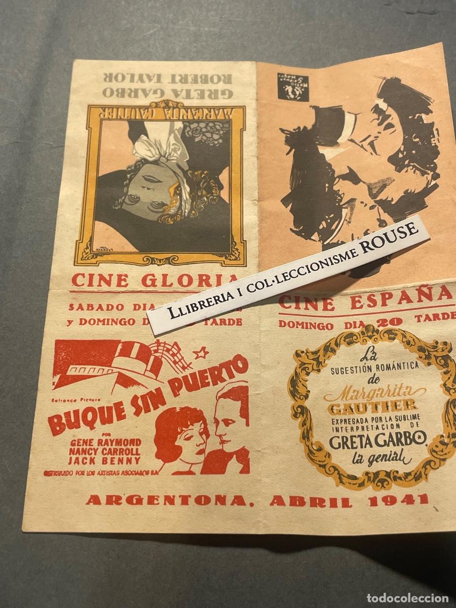 Cine: ANTIGUO PROGRAMA DE CINE MARGARITA GAURIER GRETA GARBO /ROBERT TAYLOR - BUQUE SIN PUERTO , GENE RAY
