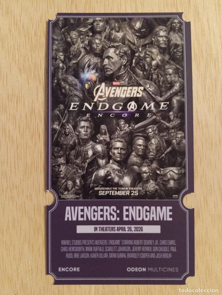 Cine: 1 STAR TICKET DE ** AVENGERS: ENDGAME ** N. 2 RETRO EDICION 15 x 8 CMS...A&Ntilde;O 2026