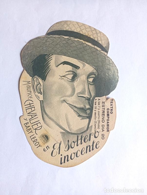 Cine: EL SOLTERO INOCENTE - PROGRAMA DE CINE TROQUELADO - TEATRO CAMPOAMOR DE OVIEDO. 1934