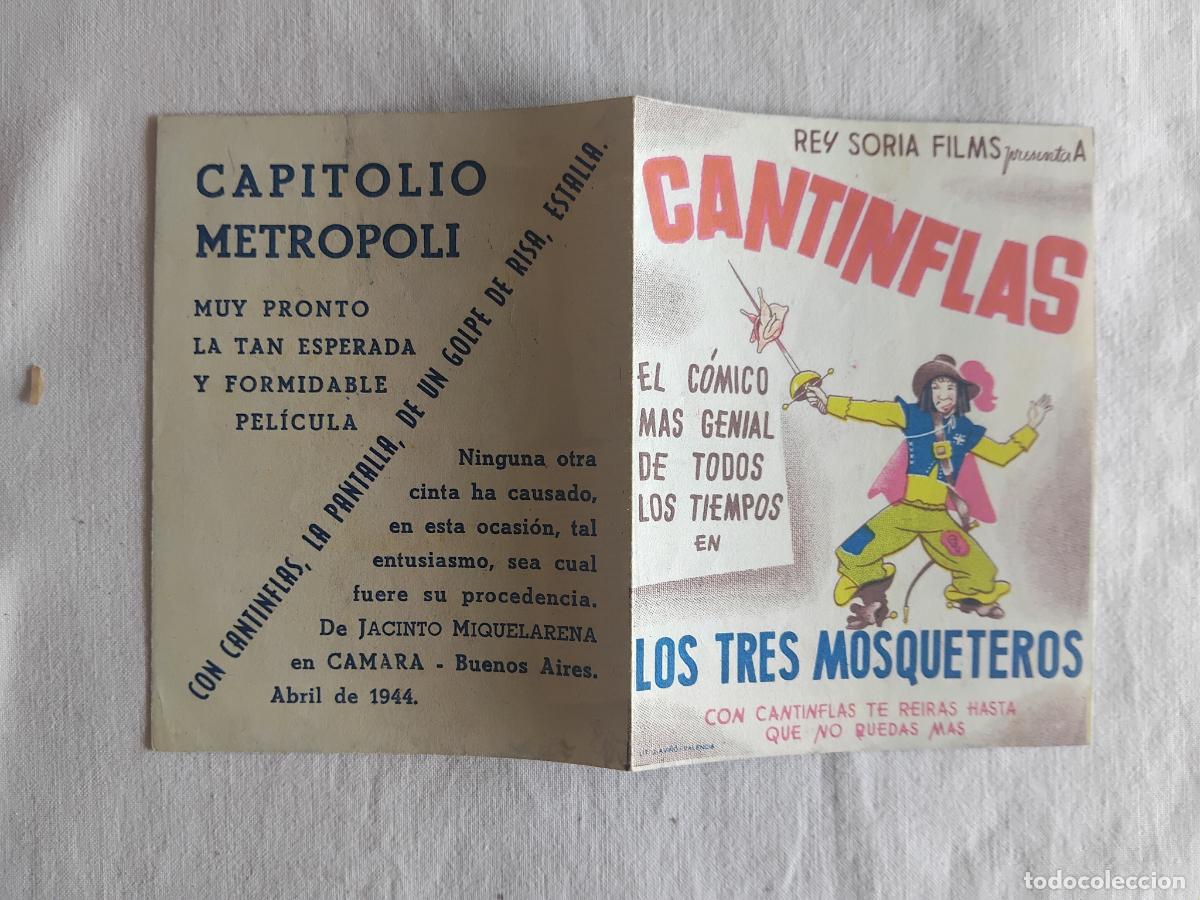 Cine: PROGRAMA DE CINE DOBLE MARIO MORENO CANTINFLAS. LOS TRES MOSQUETEROS. CAPITOLIO METROPOLI.