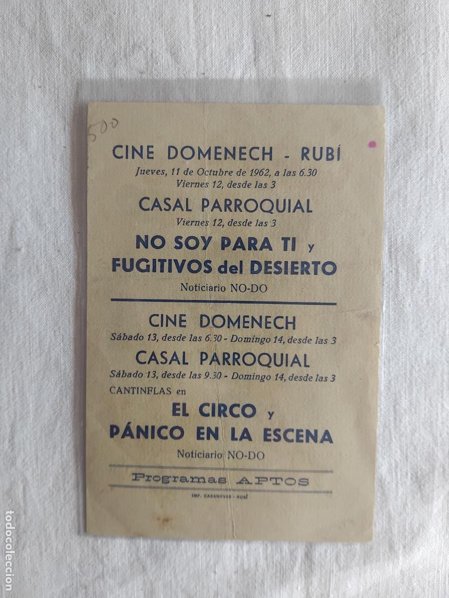 Cine: PROGRAMA DE CINE CANTINFLAS EN EL CIRCO. CINE DOMENECH RUBI. - Foto 2