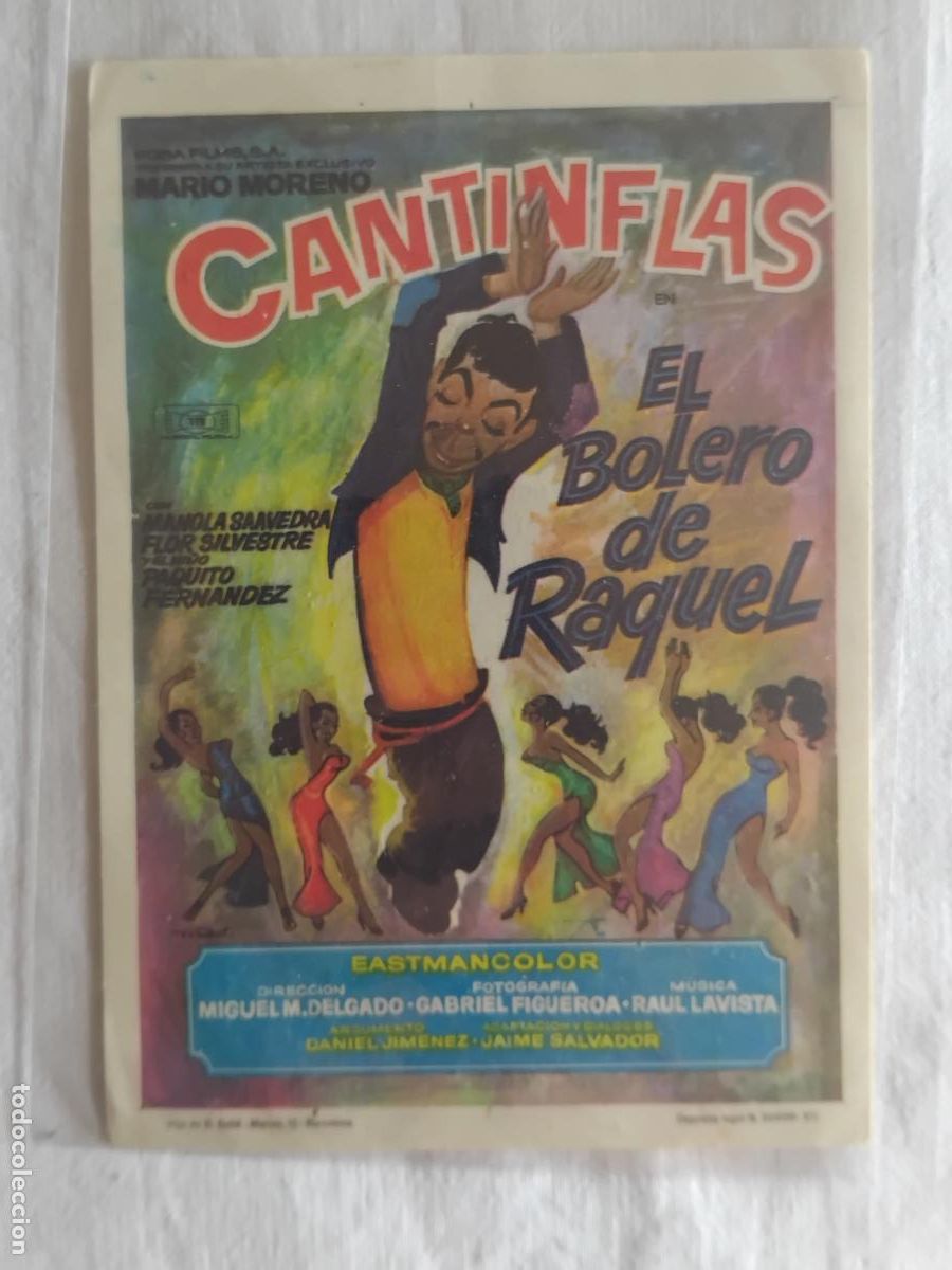 Cine: PROGRAMA DE CINE MARIO MORENO CANTINFLAS EN EL BOLERO DE RAQUEL. CAPITOL 1970.