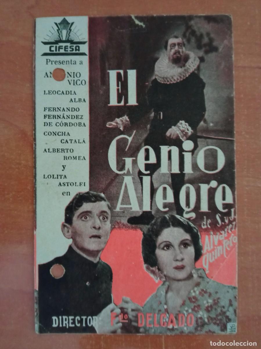 Cine: EL GENIO ALEGRE, ANTONIO VICO, SALON FAURA, COIN, M&Aacute;LAGA, 1940