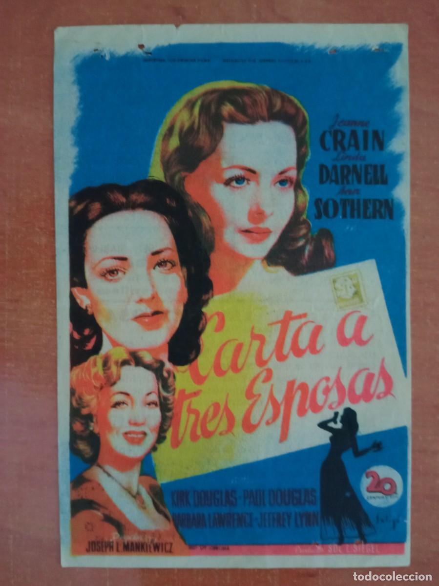 Cine: CARTA A TRES ESPOSAS, JEANNE CRAIN, CINES ESPA&Ntilde;A Y TRASATLANTICO, SOLSONA, L&Eacute;RIDA, 1950